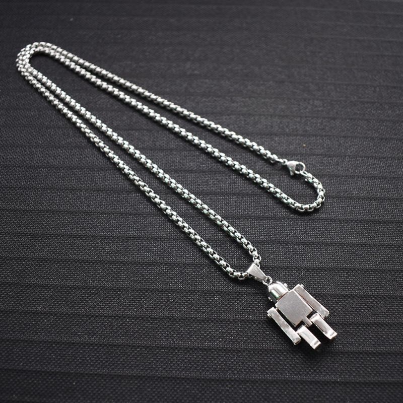 Hip Hop Robot Necklace For Men Women Streetwear Punk Robot