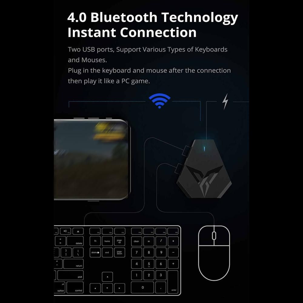 FDG Flydigi Ql Keyboard Mouse Converter for PUBG BT Mobile Game Converter for iOS Android Smartphones