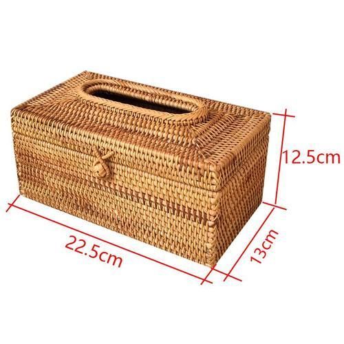 Paper Rack Rattan Tissue Box Elegant Home Decoration Handmade Desktop Tissue Container Napkin Storage Case