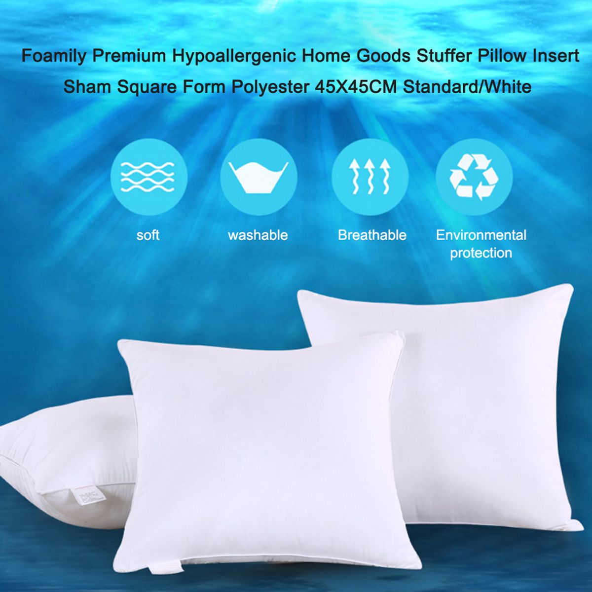 Foamily Premium Hypoallergenic Home Goods Stuffer Pillow
