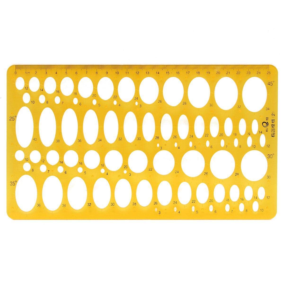 Ellipse Oval Geometry Circles Stencil Ruler Technical Drawing Template 25mm 25cm