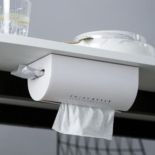 Tissue Box Dispenser Paper Holder Punch Free Self Adhesive Napkins Wall Mounted Car ABS Bathroom Storage Rack Home Decoration