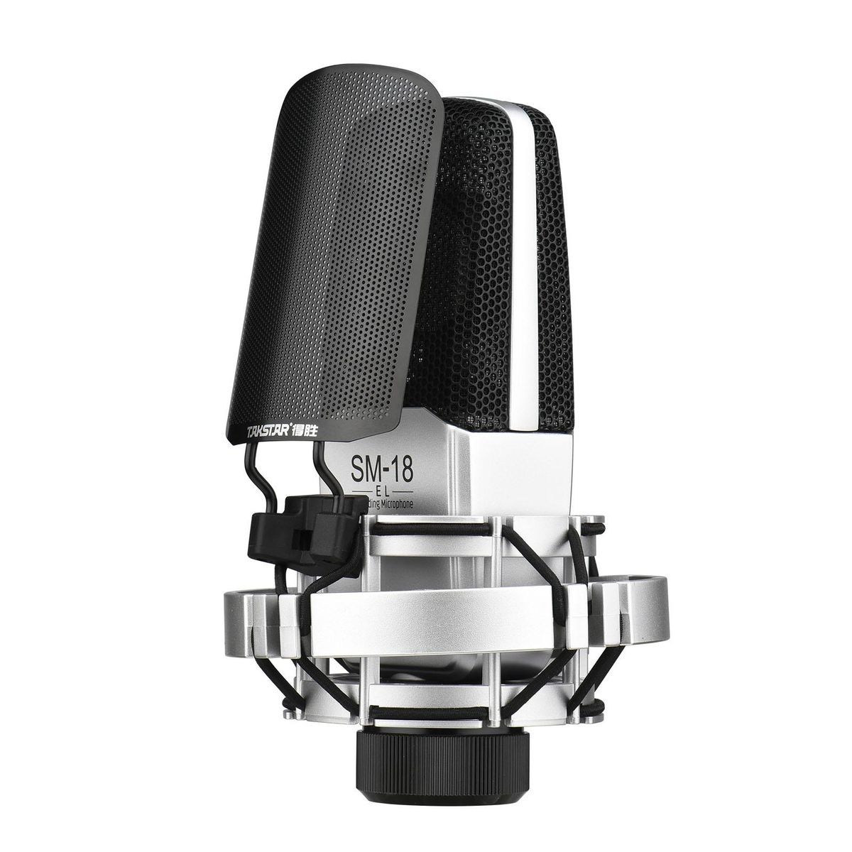 TAKSTAR SM-18 EL Professional Recording Microphone Cardioid Condenser XLR Mic Kit with Adjustable Shock Mount Metal Pop Screen for Studio Vocal Music Instrument Live Stream Performance