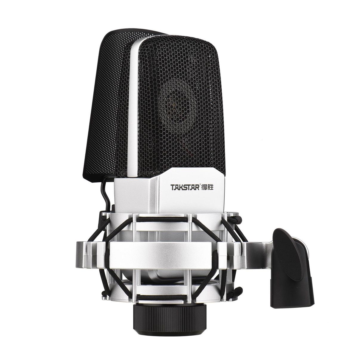 TAKSTAR SM-18 EL Professional Recording Microphone Cardioid Condenser XLR Mic Kit with Adjustable Shock Mount Metal Pop Screen for Studio Vocal Music Instrument Live Stream Performance