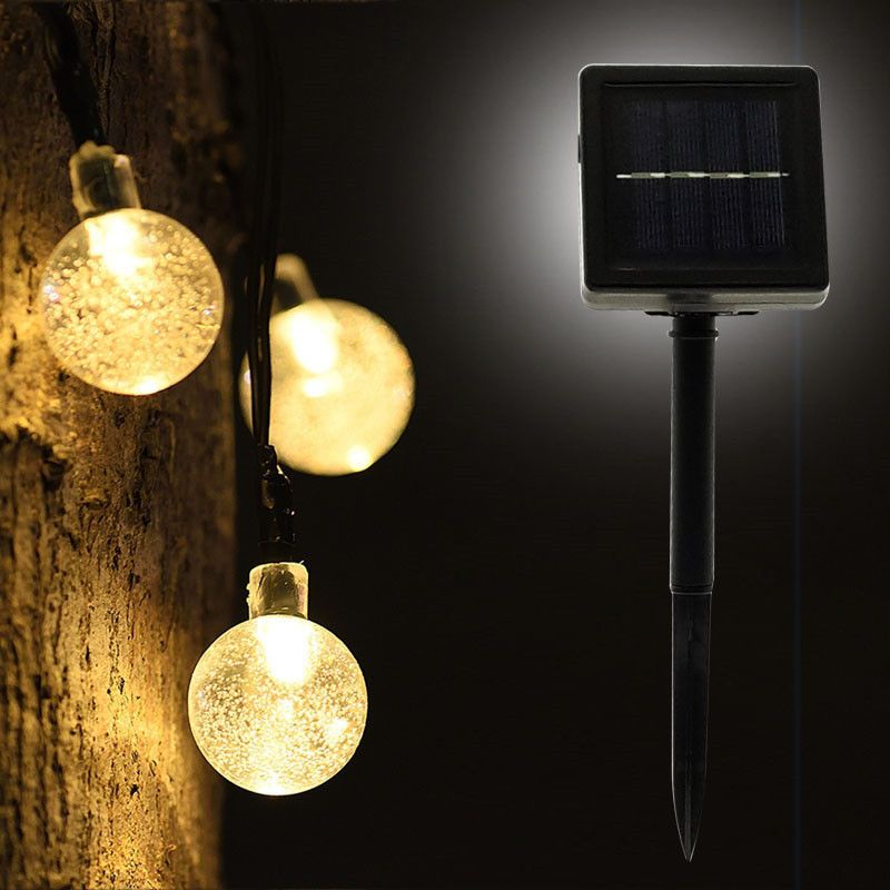 5M 10M Solar Lamp Crystal Ball LED String Lights Flash
