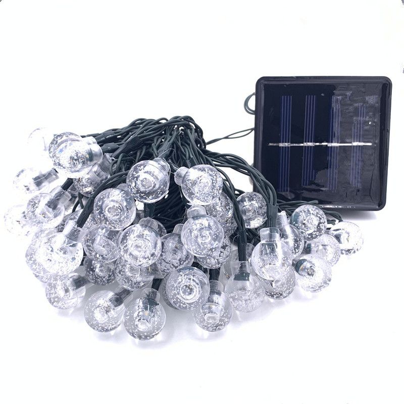5M 10M Solar Lamp Crystal Ball LED String Lights Flash