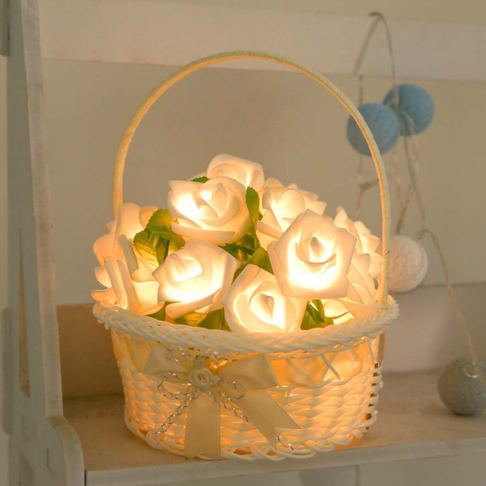 20 LED Rose Flower String Battery Powered Fairy Lights
