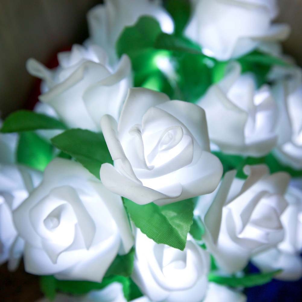 20 LED Rose Flower String Battery Powered Fairy Lights