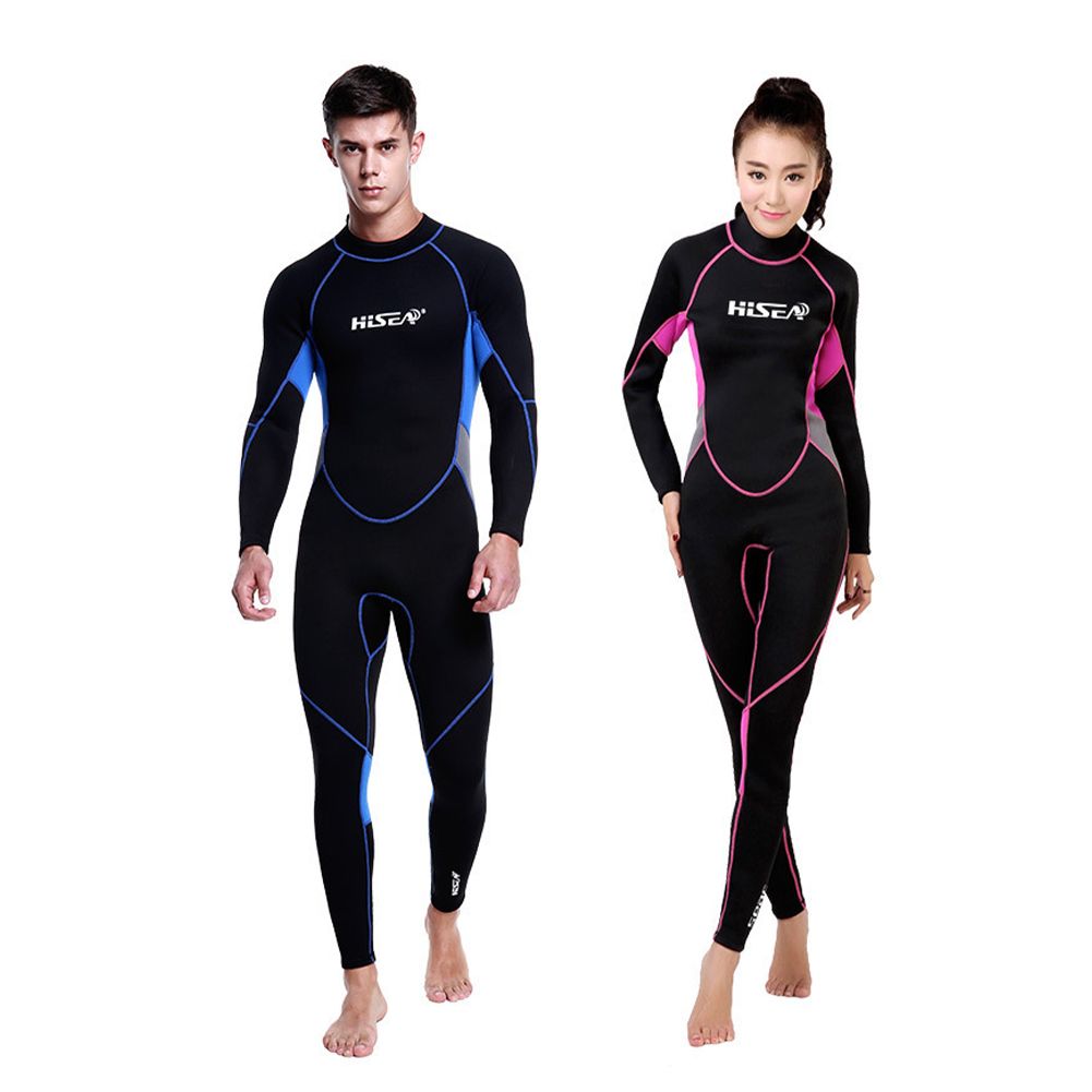 3mm Thick Neoprene Diving Suit Onepiece Couple Long-sleeved Trousers Warm Surfing Zipper Swimming