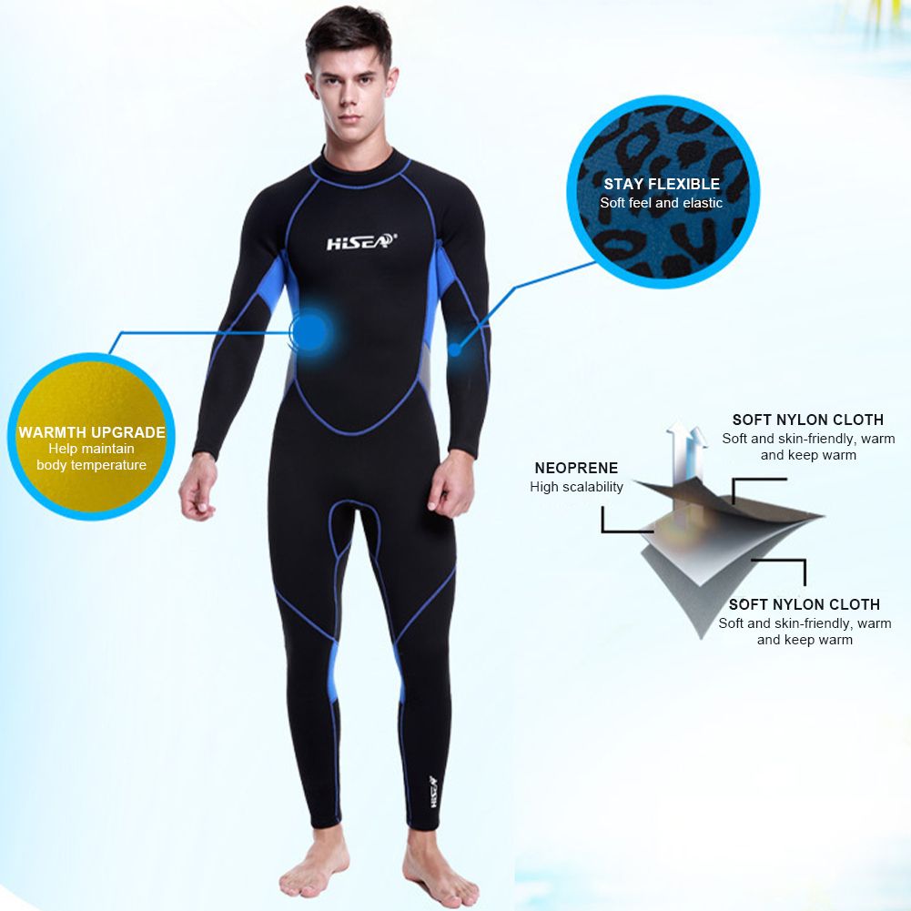 3mm Thick Neoprene Diving Suit Onepiece Couple Long-sleeved Trousers Warm Surfing Zipper Swimming