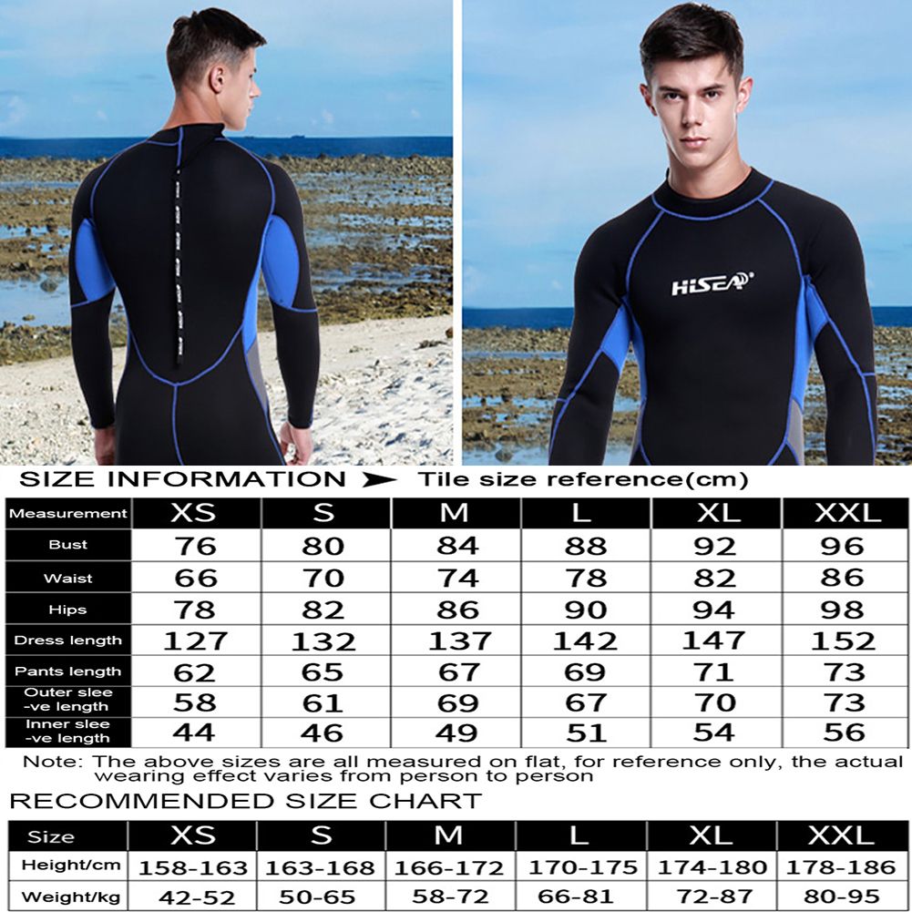 3mm Thick Neoprene Diving Suit Onepiece Couple Long-sleeved Trousers Warm Surfing Zipper Swimming