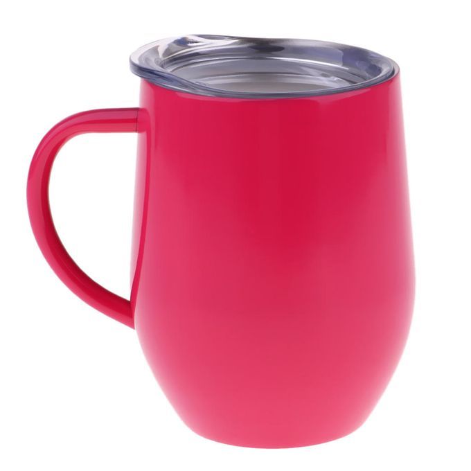 Prettyia   12oz   Stainless   Steel   Wine   Glass   Tumbler   Red