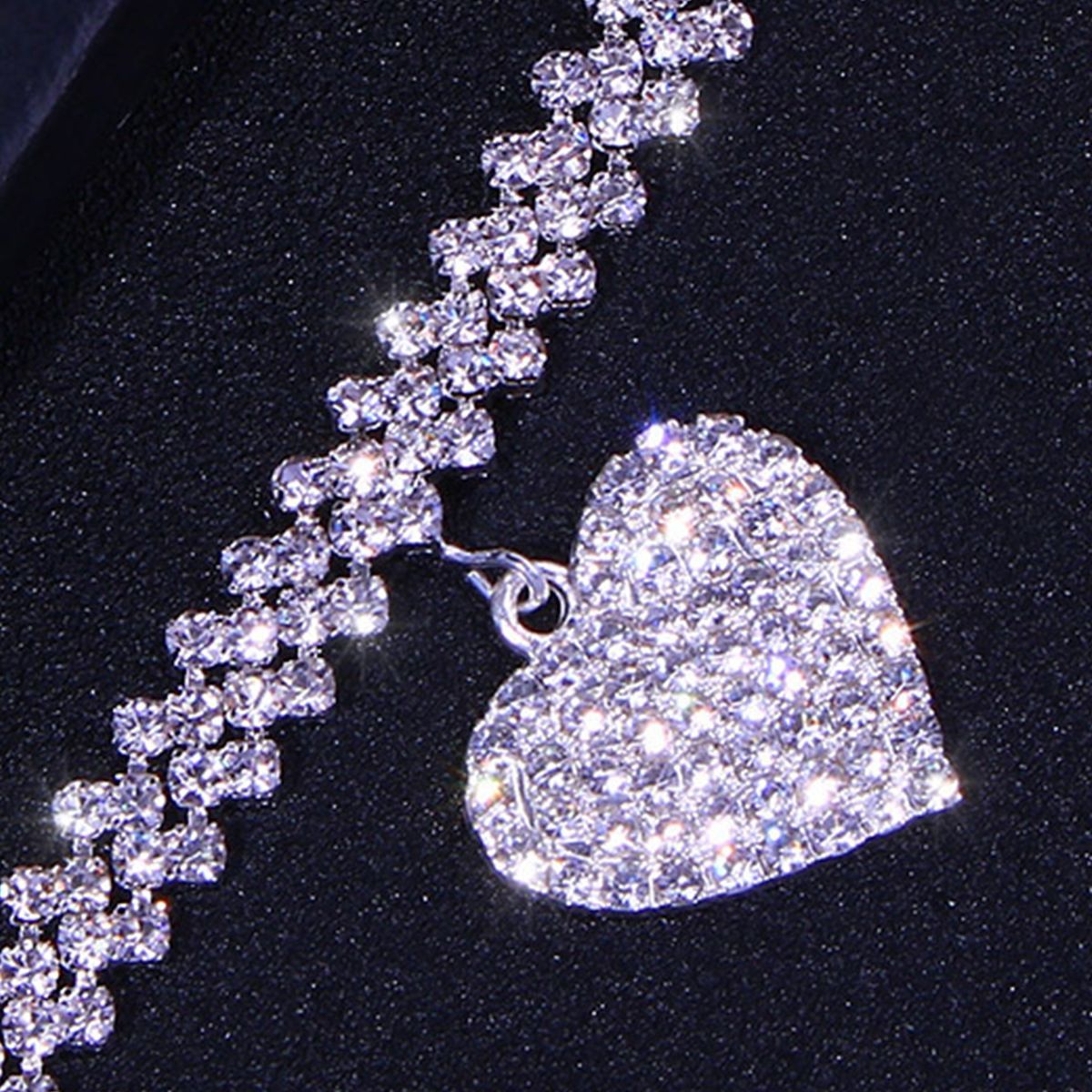 Ankle Chain Heart Pendant Extended Length Leg Bracelet Silver