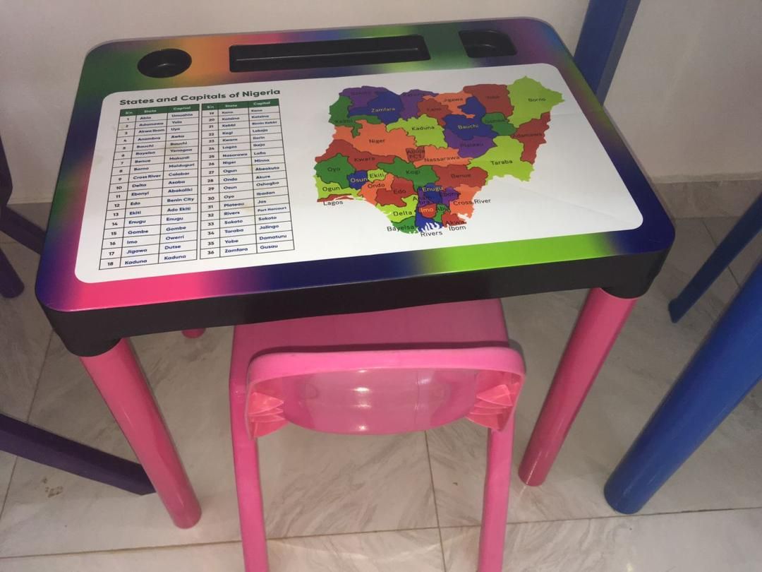 Decorated Midi Table And Chair For Kids