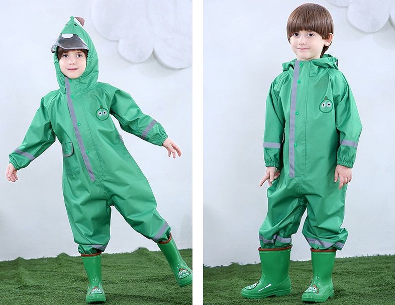 Kids Cartoon Dinosaur Waterproof Jumpsuit Raincoat Children Rainwear
