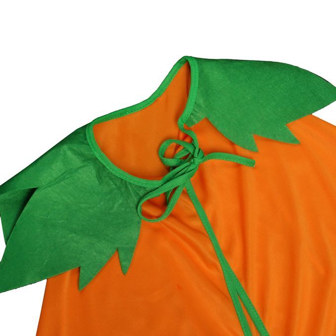 Halloween Pumpkin Cape Cloak With Cone Hat Costume Cosplay Fancy Dress