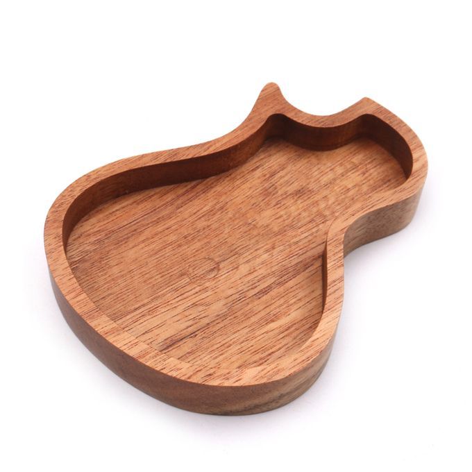 Delicate Wooden Guitar Pick Set Plectrum Storage Holder-