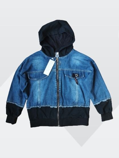 Casual Hoodies Denim Jacket For Ladies
