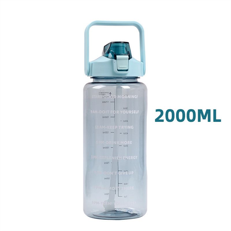 2000ML Straw Cup Plastic Sports Mug
