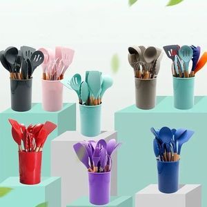 12PCS Silicon Non-Stick Cooking Spoon Set- In 6 Colours