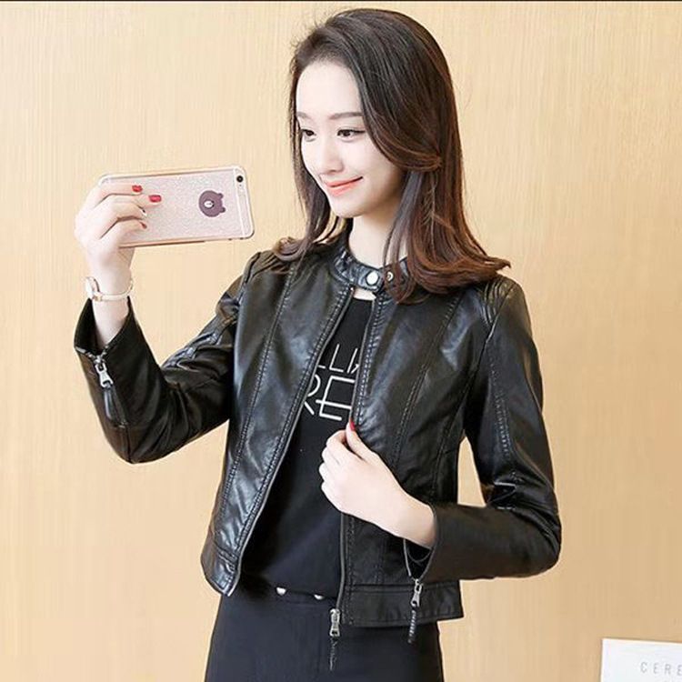 Women Long Sleeve Solid Coat Faux Leather Bomber Jacket Cape Cloak Outwear