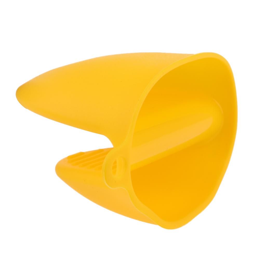 2pcs Baking Pinch Grip Silicone Hot Pot Holder Oven Glove Mini Yellow