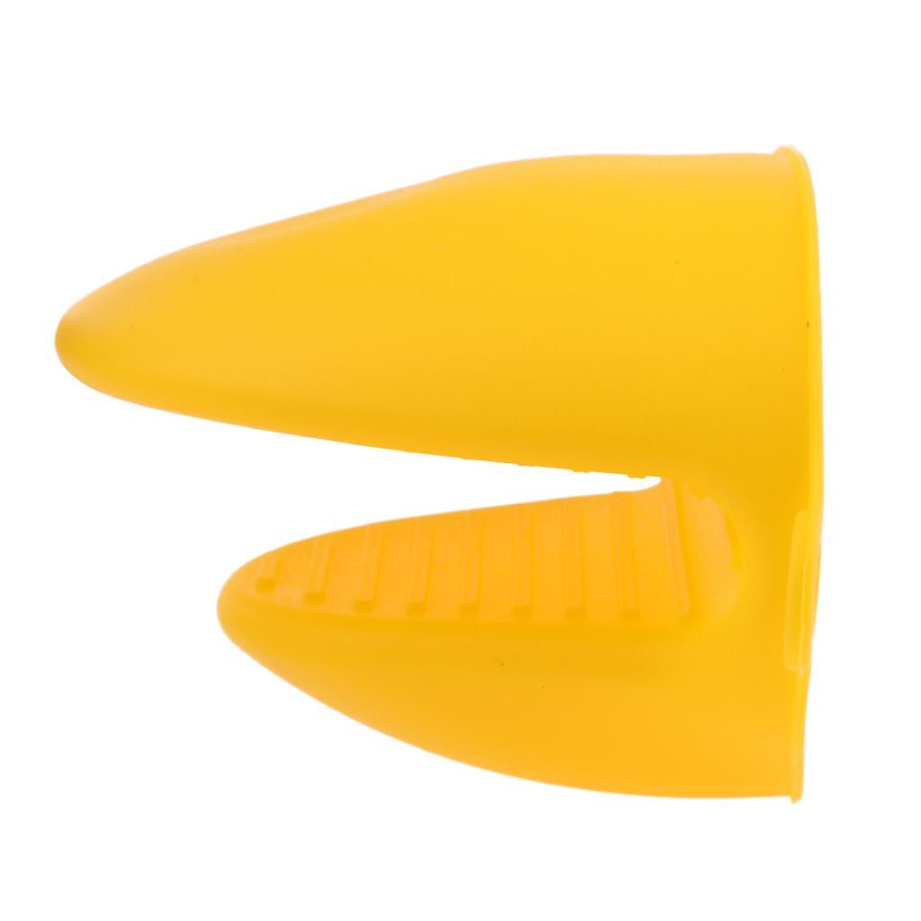 2pcs Baking Pinch Grip Silicone Hot Pot Holder Oven Glove Mini Yellow