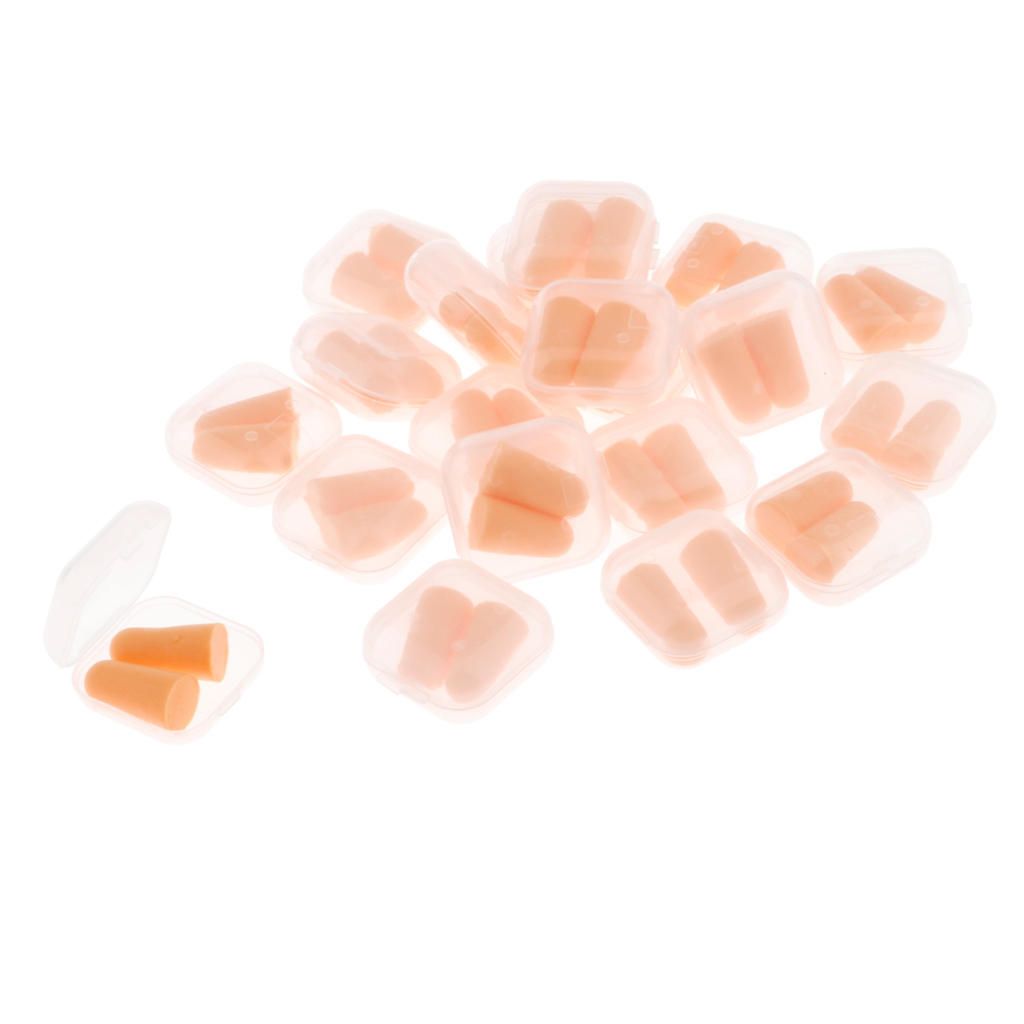 20 Pairs Foam Ear Plugs Hearing Protection Noise Earplugs Orange
