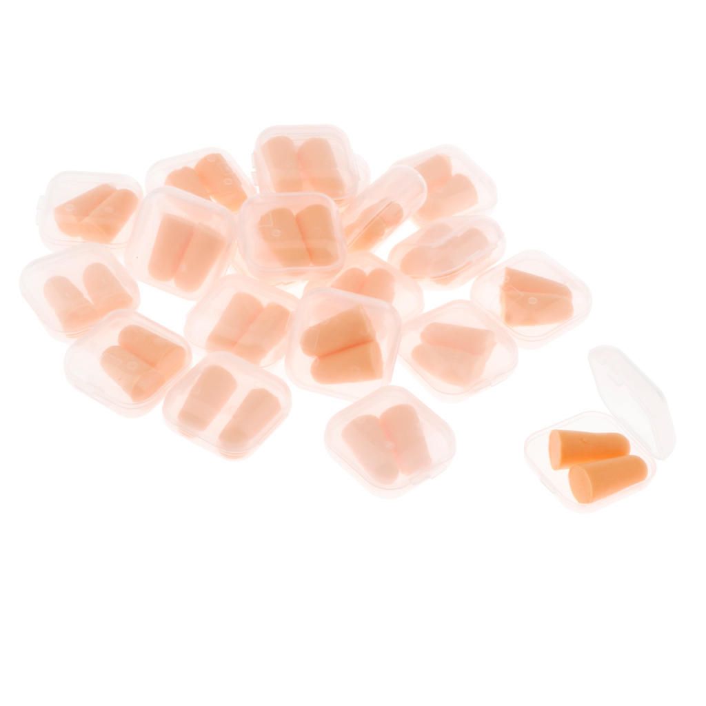 20 Pairs Foam Ear Plugs Hearing Protection Noise Earplugs Orange