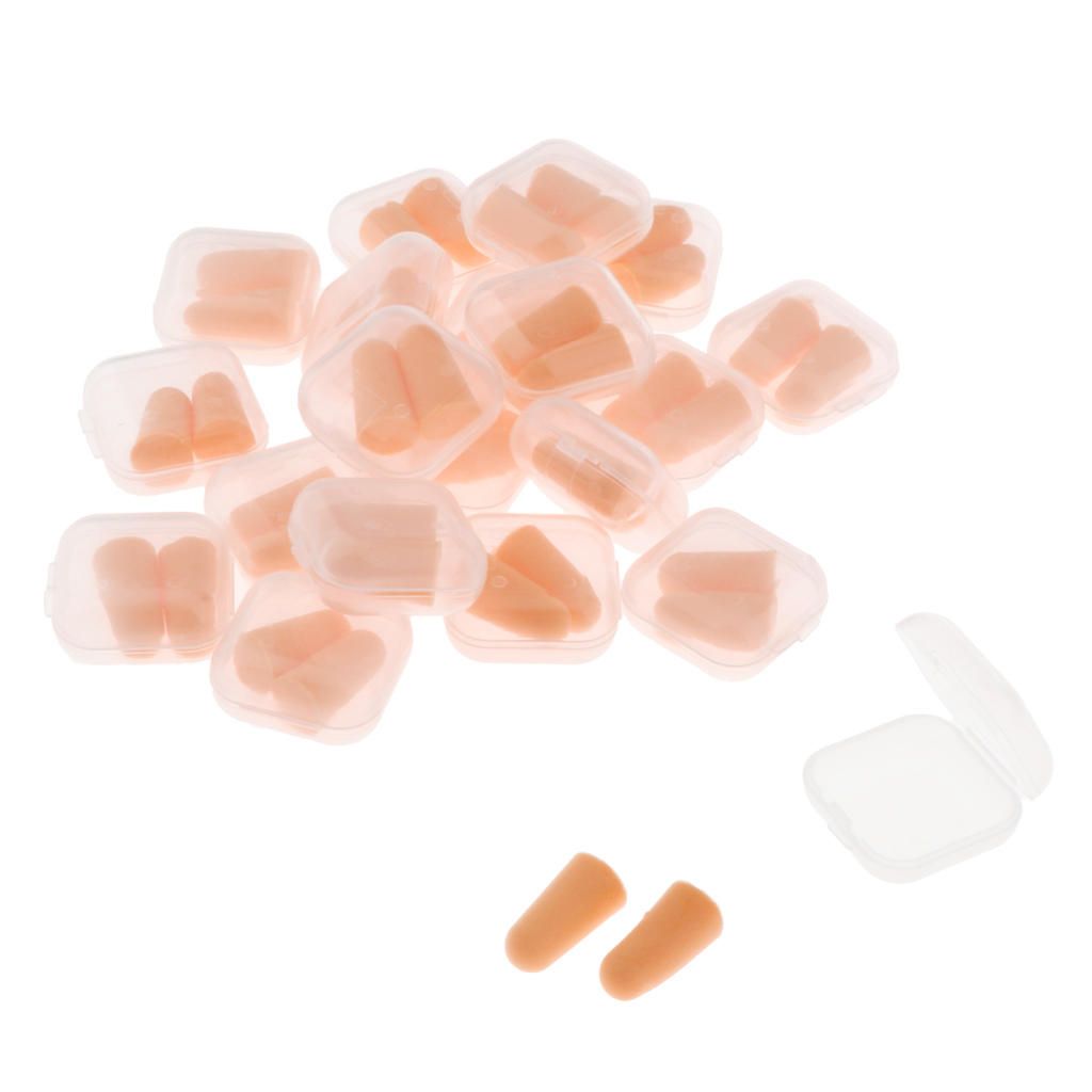 20 Pairs Foam Ear Plugs Hearing Protection Noise Earplugs Orange
