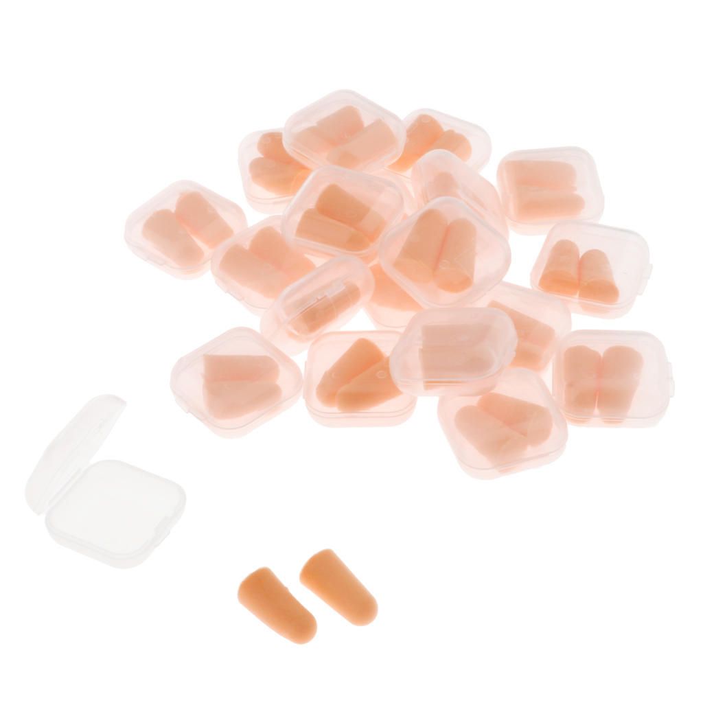 20 Pairs Foam Ear Plugs Hearing Protection Noise Earplugs Orange