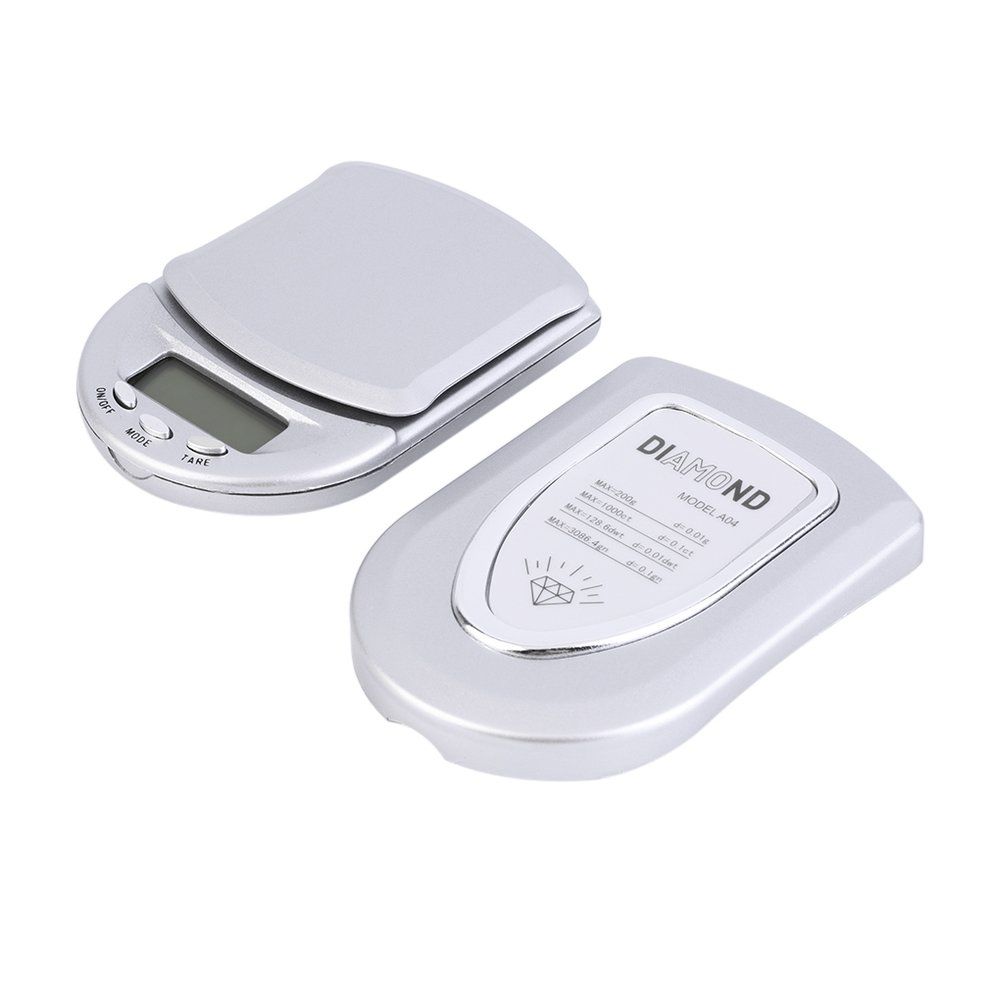 200g/0.01g Mini Digital Ele Troni  Po Ket Diamond Jewelry Balan E Weigh S Ale-silver