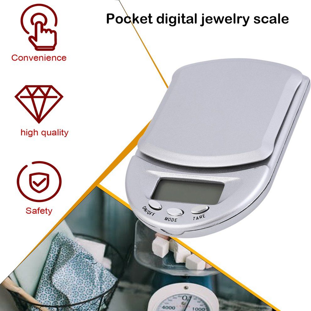 200g/0.01g Mini Digital Ele Troni  Po Ket Diamond Jewelry Balan E Weigh S Ale-silver
