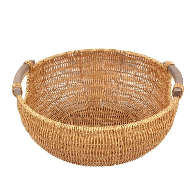 Vine Woven Storage Basket Household Fruit Plate B