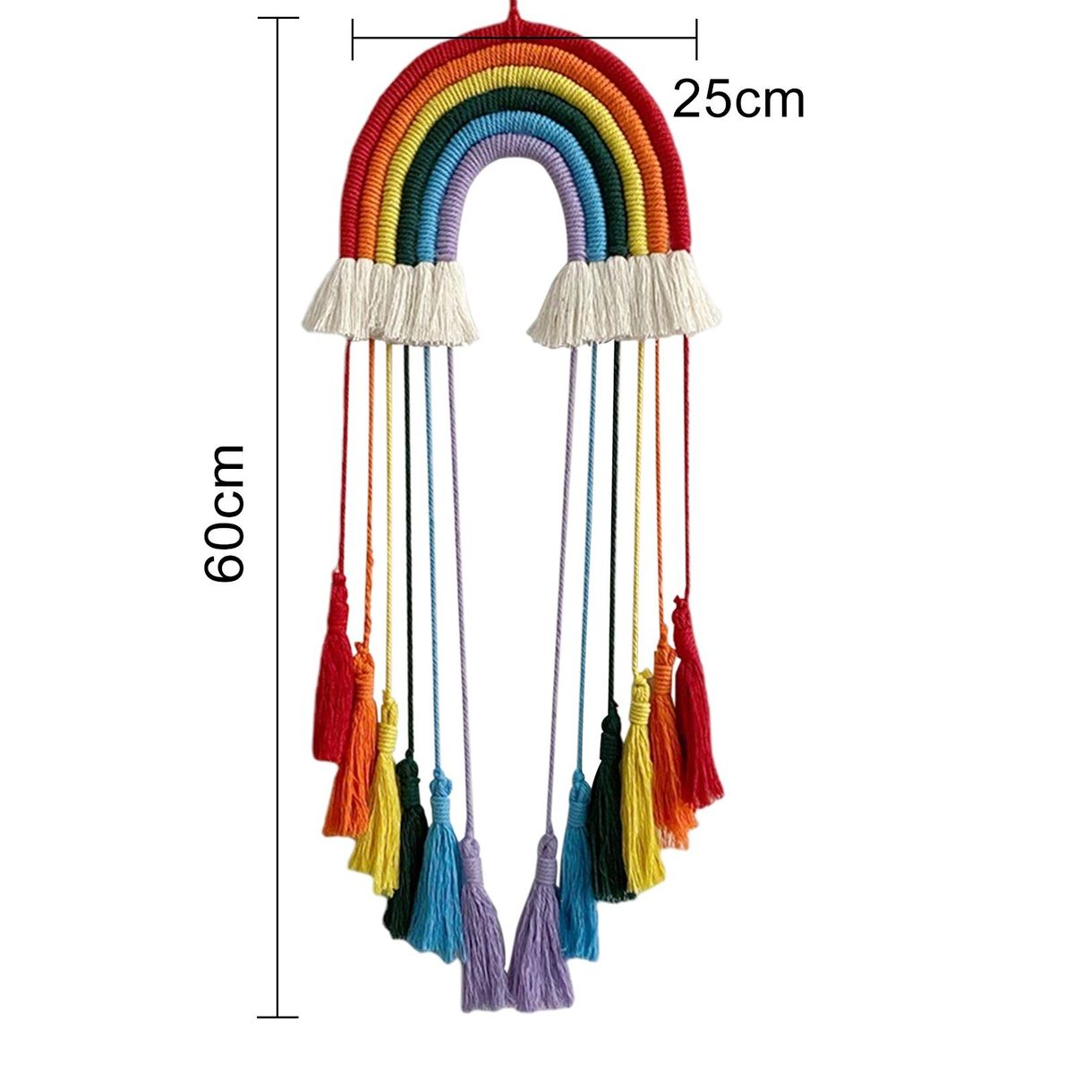 Colorful Wall Hanging for Teenage Girls Bedroom Boho Rainbow Macrame Red