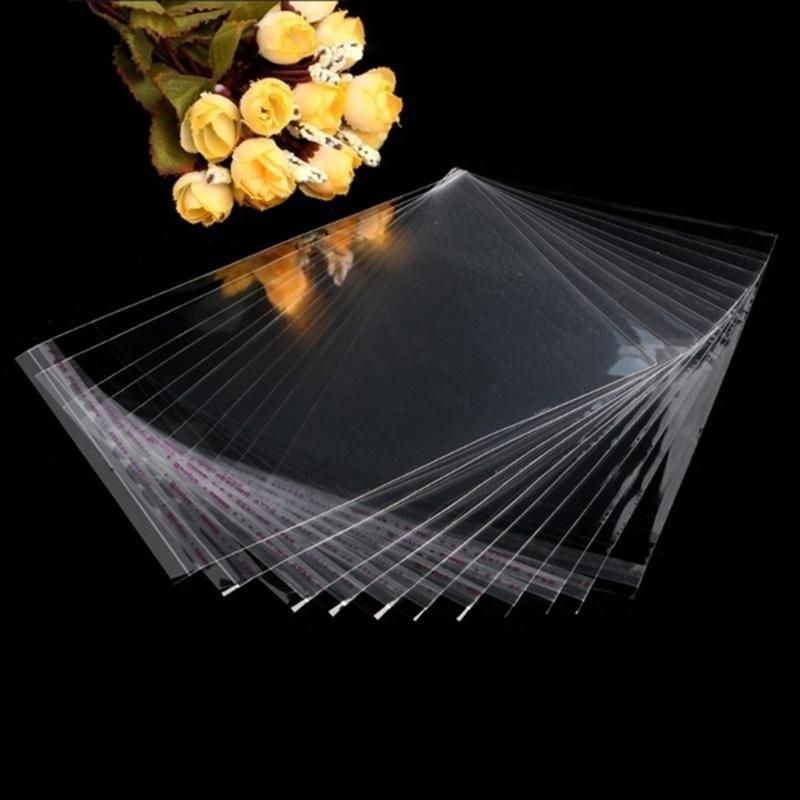 100Pcs Transparent Self Adhesive Sealed Plastic Bags