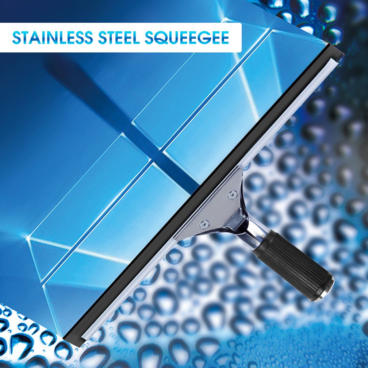 Extendable Stainless Steel Squeegee With Non-Slip 13.8in
