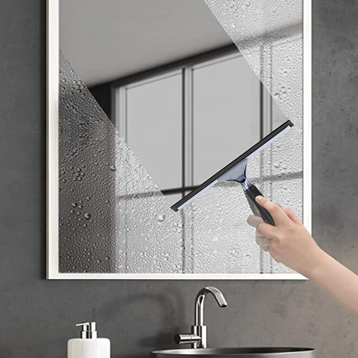 Extendable Stainless Steel Squeegee With Non-Slip 13.8in
