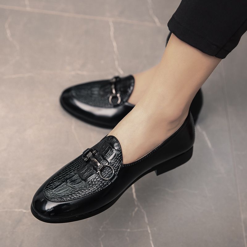 Big Size 46 Men Formal Shoes Flat Oxfords Moccasins Black
