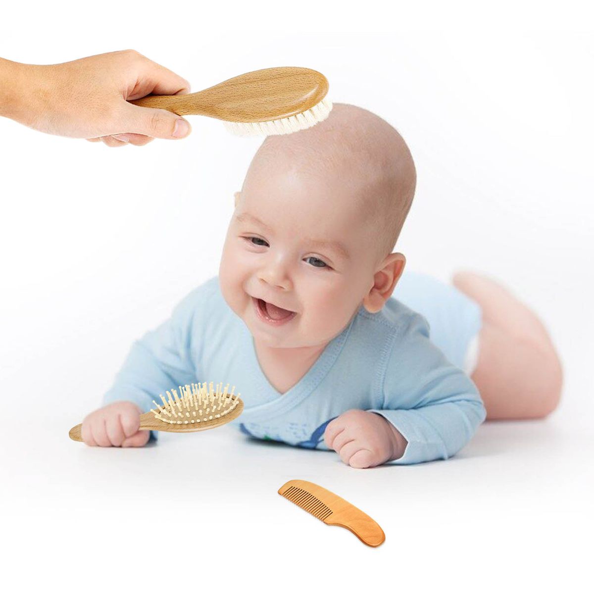 3pcs Hair Brush Comb Set Newborn Hairbrush Kit Infant Comb