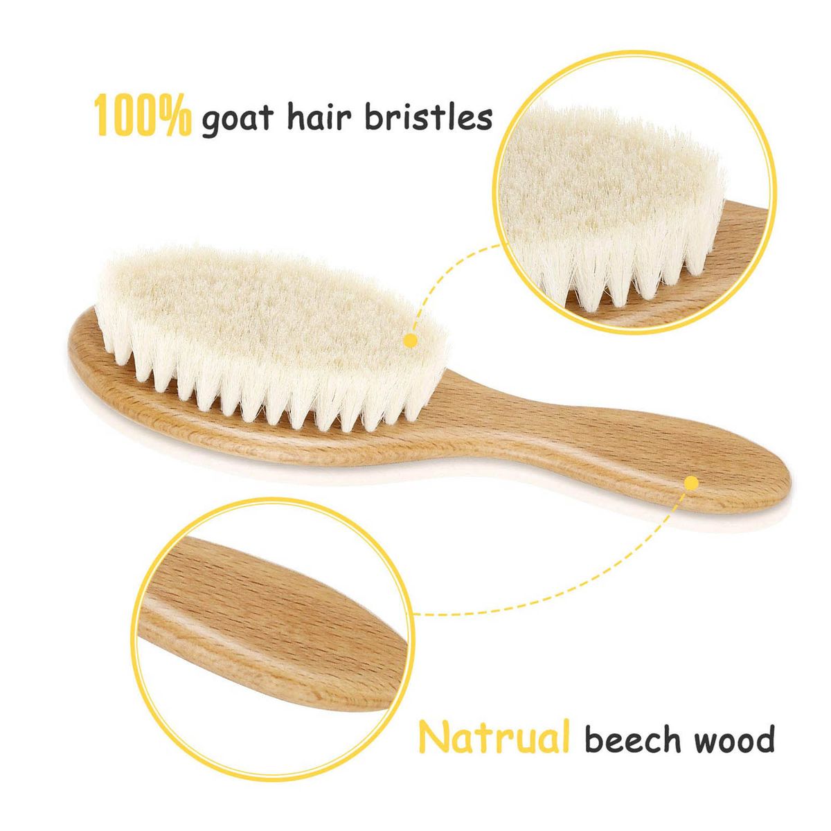 3pcs Hair Brush Comb Set Newborn Hairbrush Kit Infant Comb