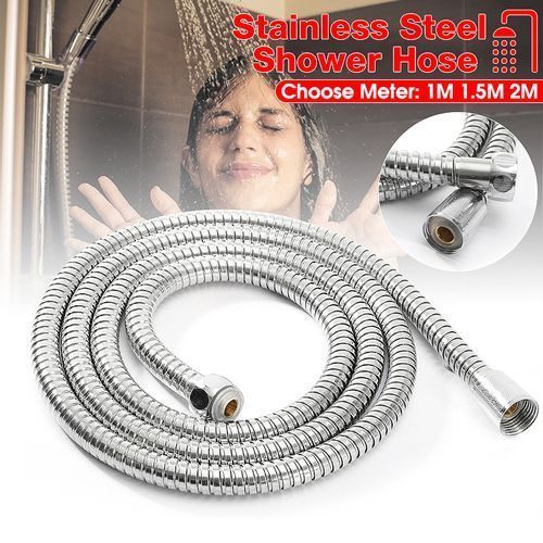 2m Flexible Stainless Steel Chrome Bathroom Shower Pipe