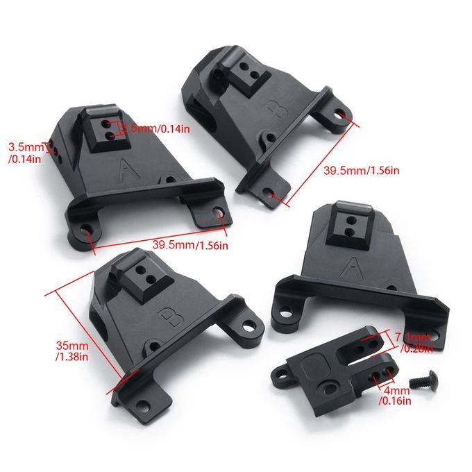 Front Rear Sho K Towers With Adjustable Mount For TRAXXAS TRX-4 1:10 R   Ar-black