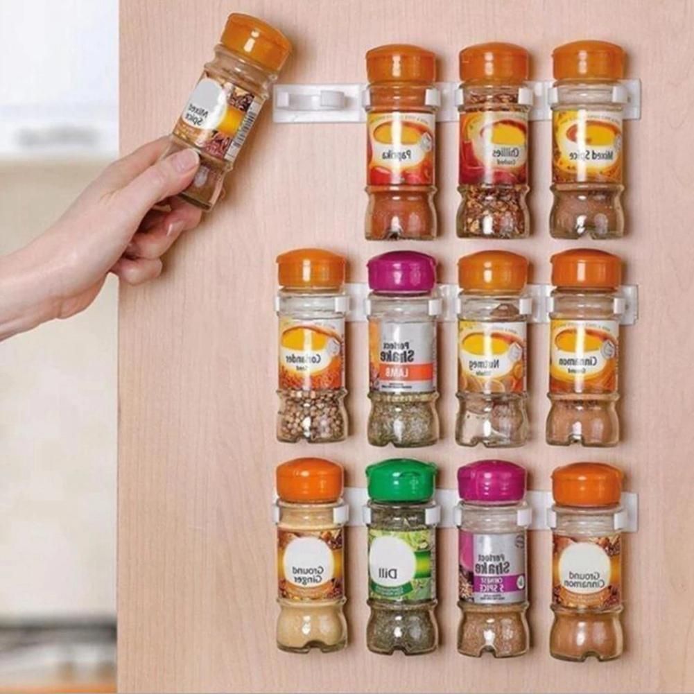 4 Pcs Kitchen Spice Jar Rack Wall-Mounted Adhesive
