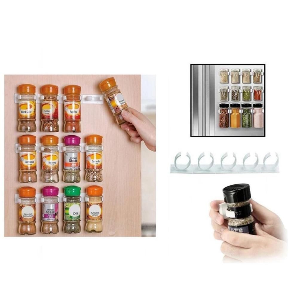 4 Pcs Kitchen Spice Jar Rack Wall-Mounted Adhesive