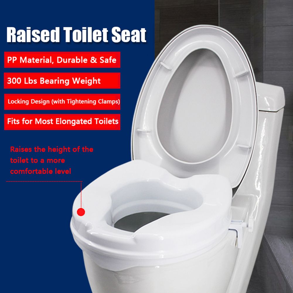 Raised Toilet Seat With Lid 300 Lbs Heavy Duty Elevated