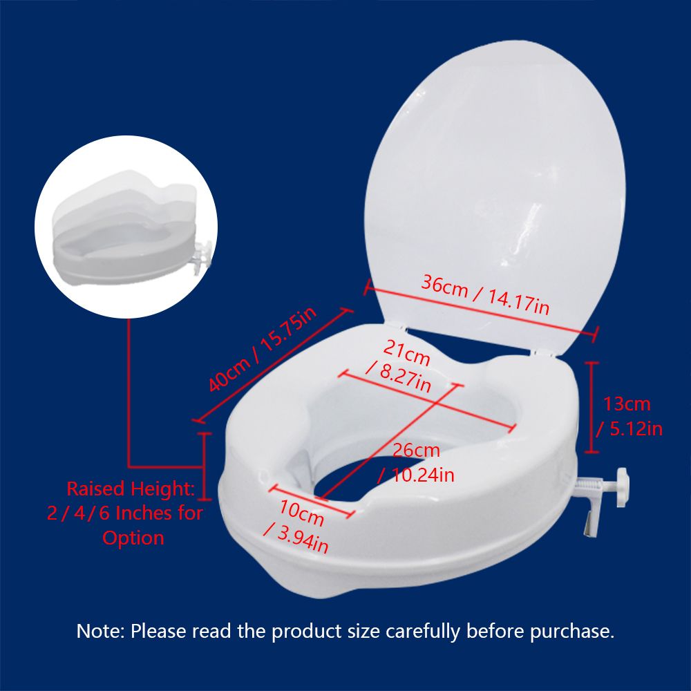Raised Toilet Seat With Lid 300 Lbs Heavy Duty Elevated