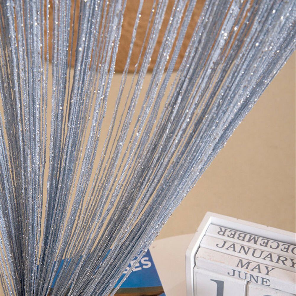 Beaded Flash Tassel Shiny String Curtain Door Room-Gray