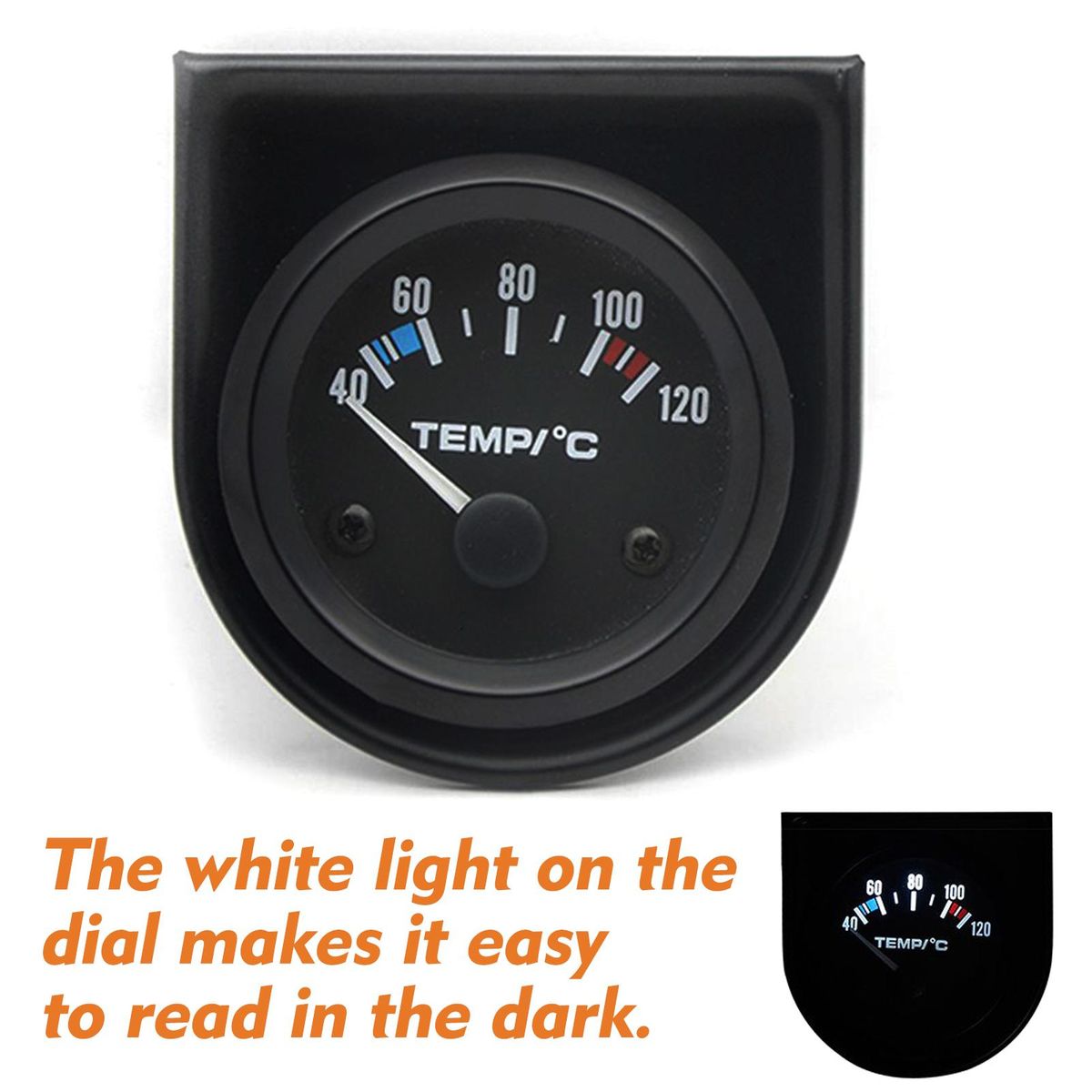 2'' 52mm Water Temperature Meter With sensor 1 / 8 '' NPT 12V Car Water Temperature Guage with LED digital Backlight  Automotive Instrument Tool