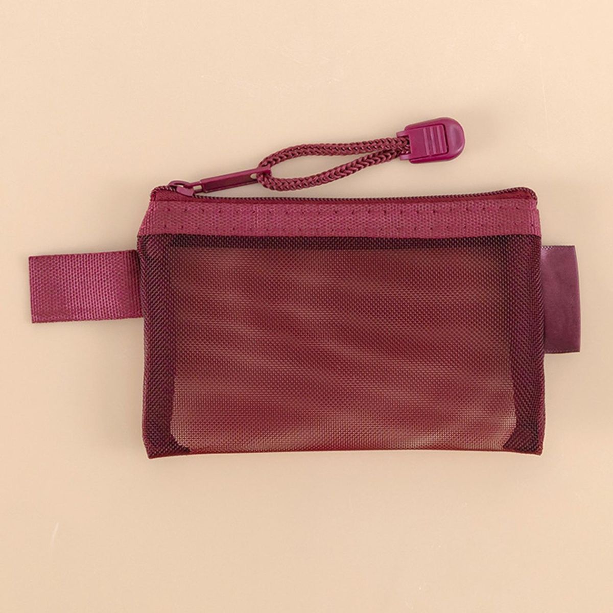 Small Purse Compact Mesh Wallet Stylish Visual Design for Home Red